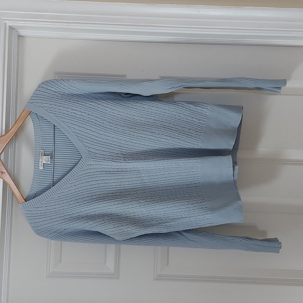 Casual Corner baby blue women's XL sweater.